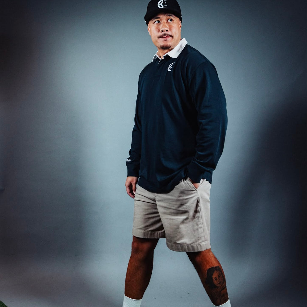 BACK9 Long-Sleeve Polo - Nay/Black